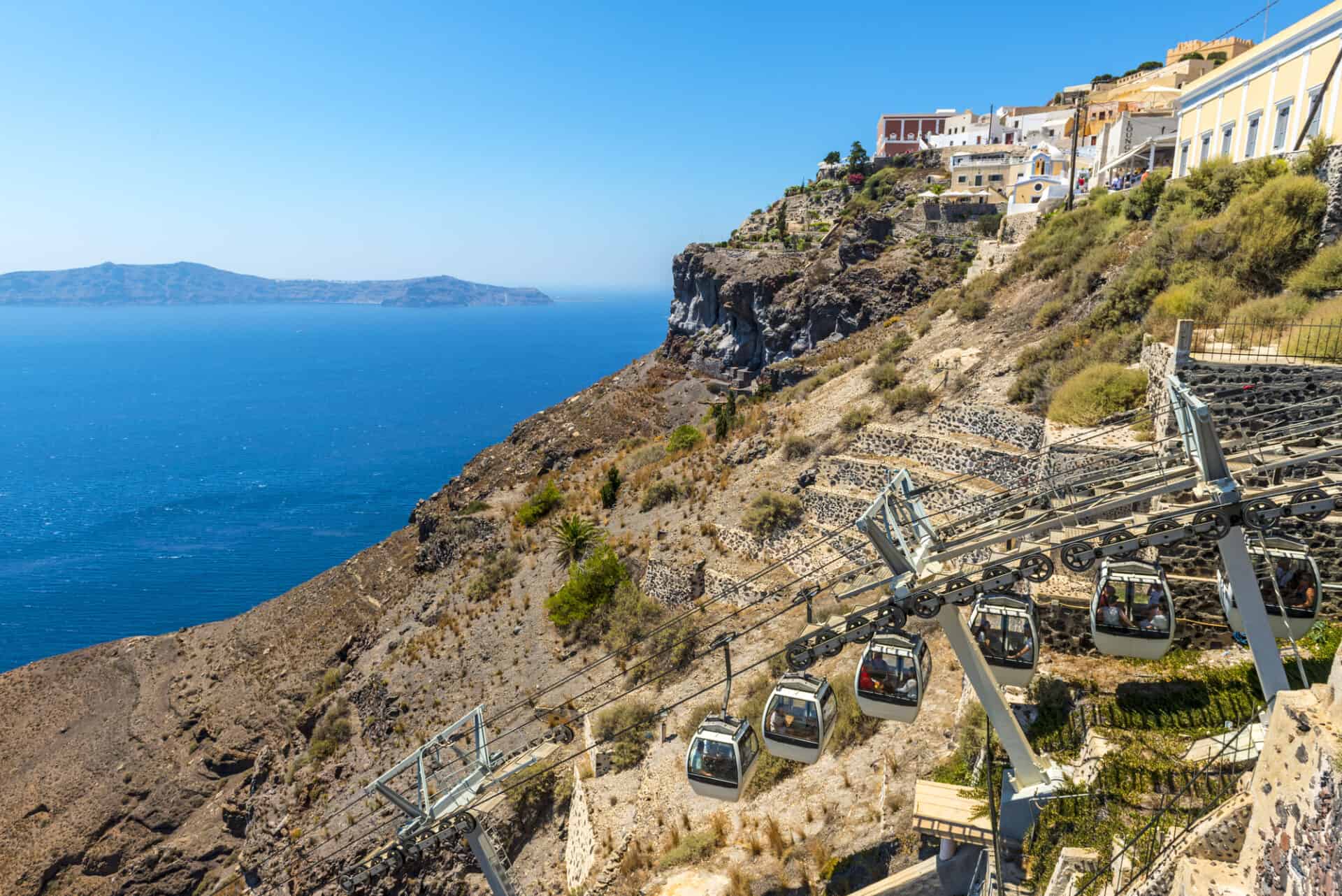 Cable car to Fira Santorini greece conscious travel guide