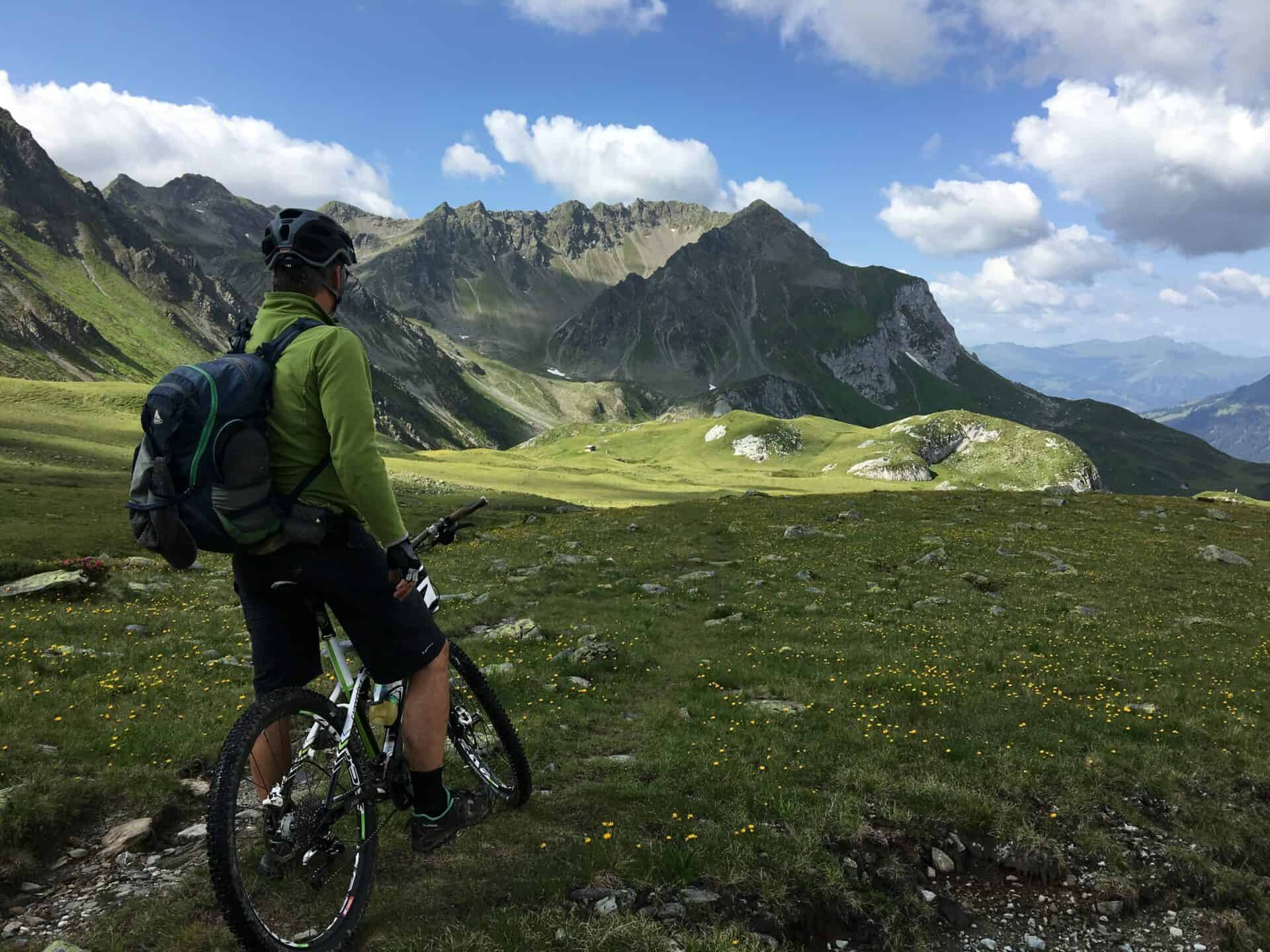 Man on holiday on his bike